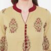 Winered Beige a Line Cotton Printed Kurta and Pant Set