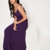 Winered Purple Tiered Long Dress