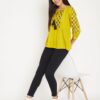 Winered Yellow Embroidered Rayon Regular Top