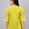 WineRed Women Lime Green Printed Top With Gota Detailing At Yoke