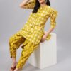 WineRed Women Yellow Color Cotton Co-ord Set