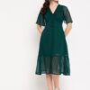 Winered Green Casual Wear a Line Dress
