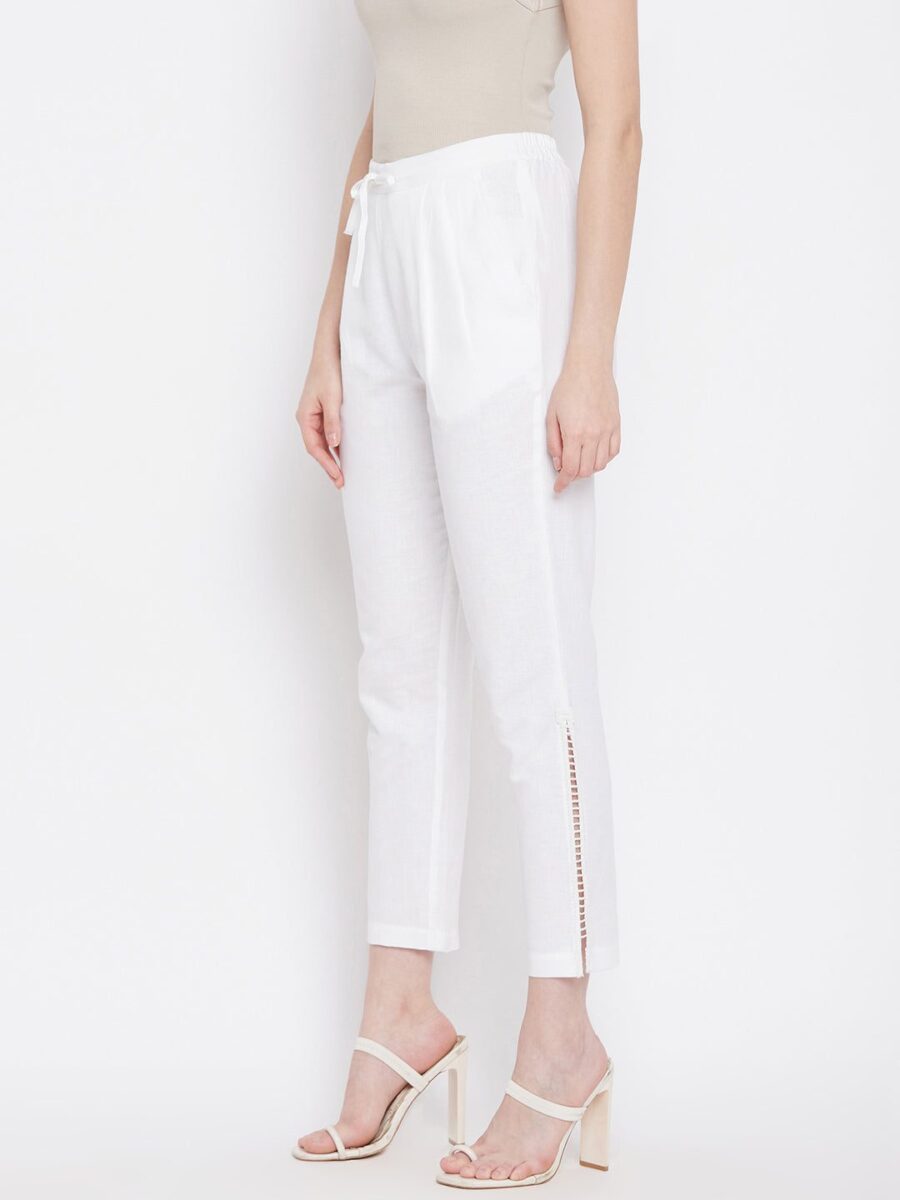 White Trousers for Women | Trendy Trouser Pants for Ladies