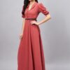 WineRed Women Pink Dress with belt