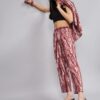 WineRed Woman Rust And White Tie & Dye Co-ord Set with Scrunchy