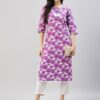 Purple Cotton Kurta - Trendy Design for Women Online