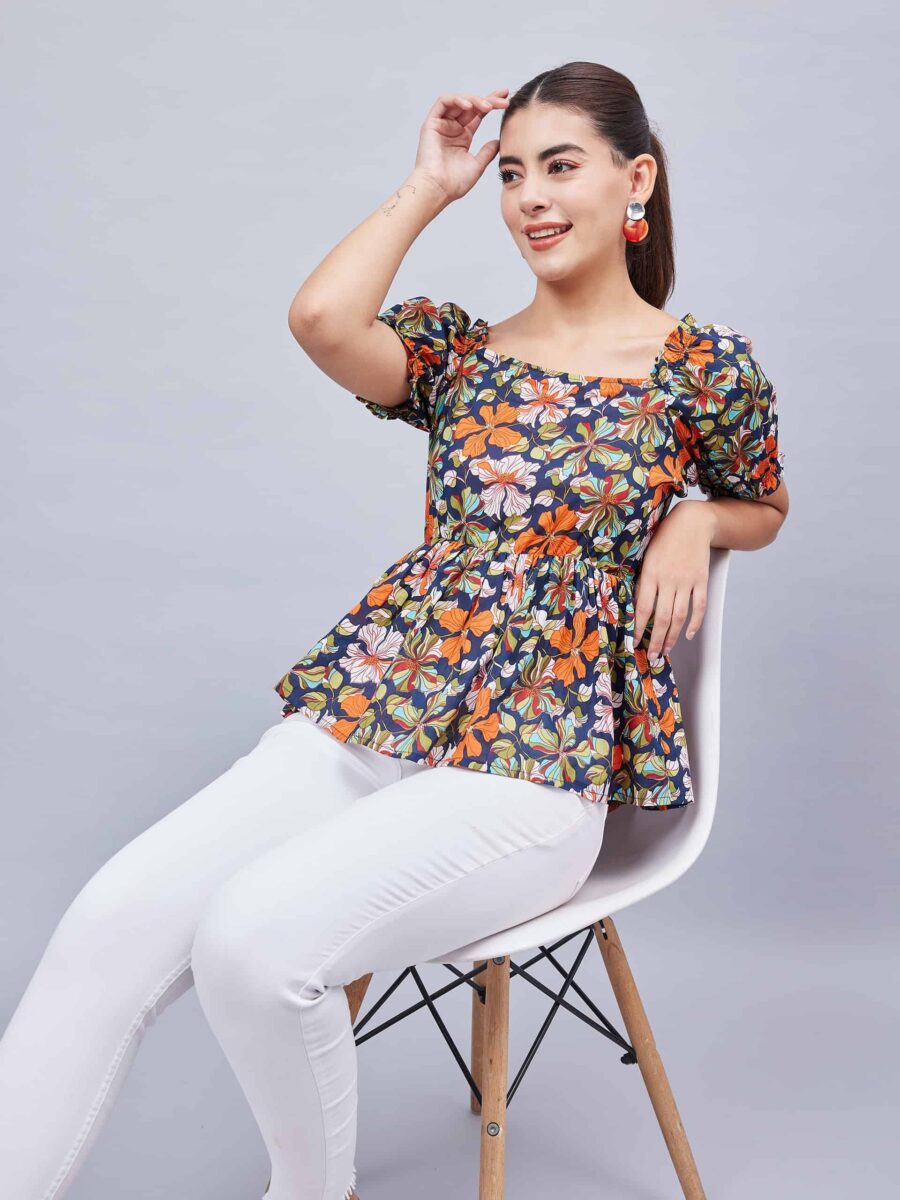 Trendy Navy Blue Top for Girls - Stylish & Sexy Women's Tops