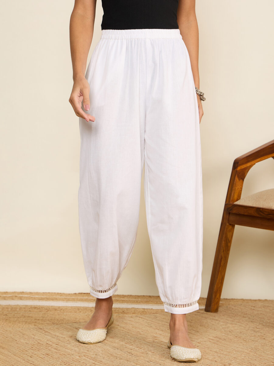 white pant with lace